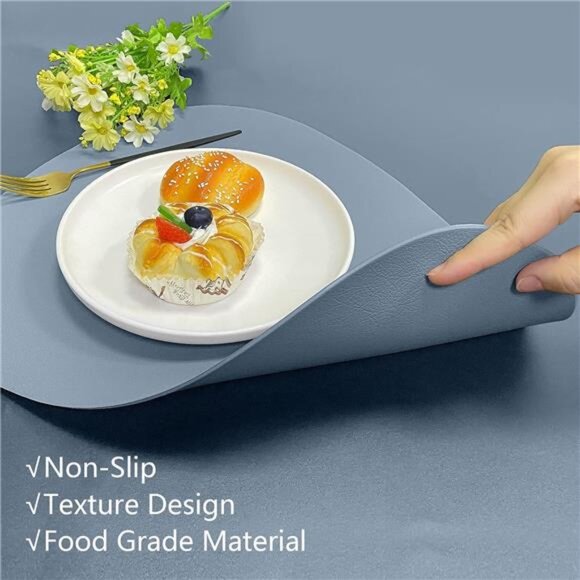 Placemats Set of 6 for Dining Table Mats FauxLeather Placemats Wipeable Washable - Picture 5 of 7